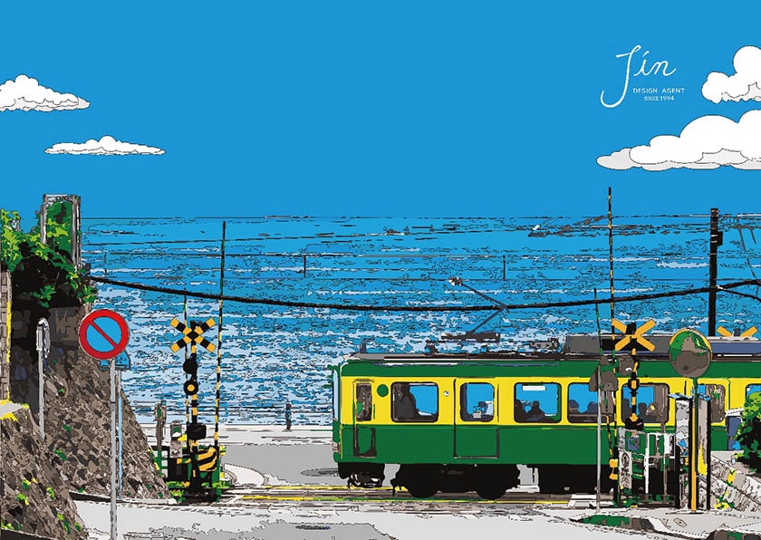 JINのオフィスのある湘南のイラスト